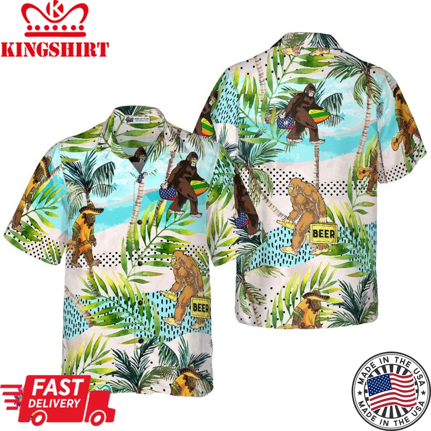 Tropical Bigfoot Summer Hawaiian Shirt