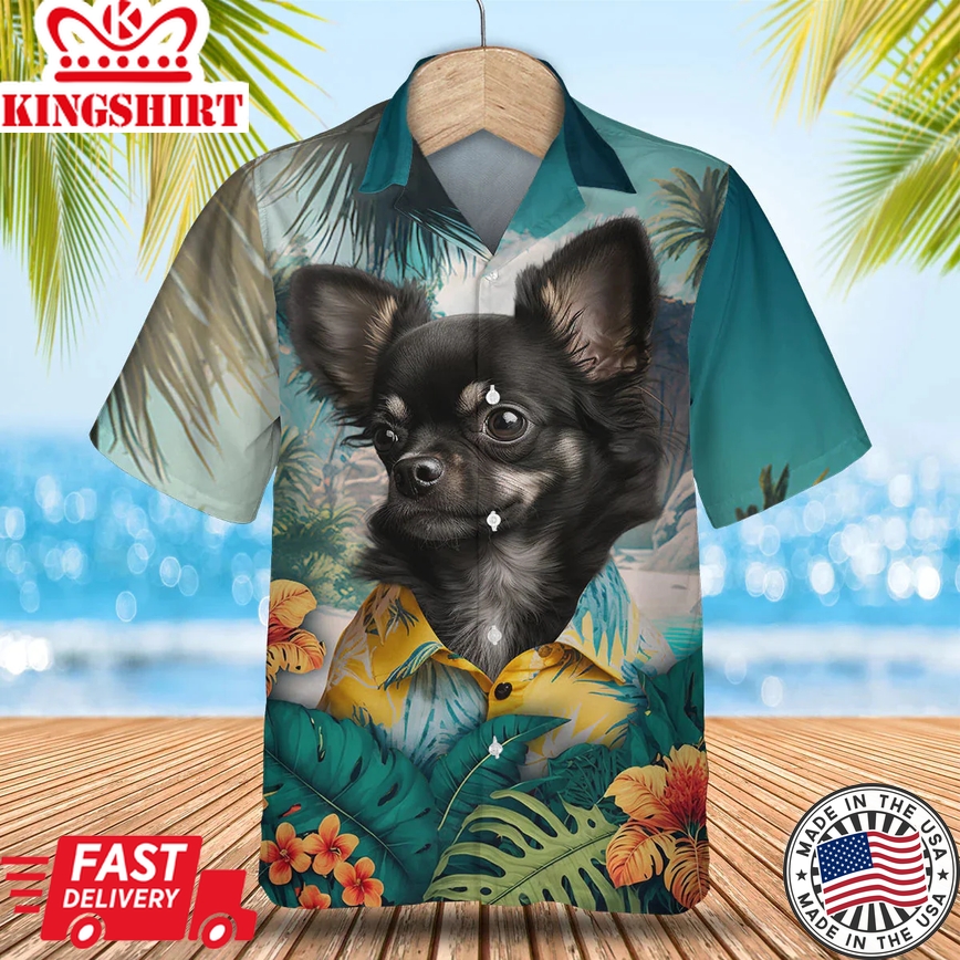 Tropical Breeze Chihuahua Trendy Hawaiian Shirt for Dog Lovers: Chic Pet Fashion for Summer