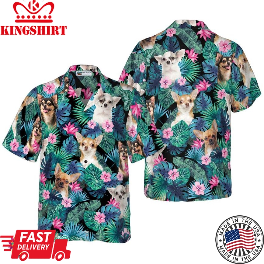 Tropical Chihuahua Dog Hawaiian Shirt