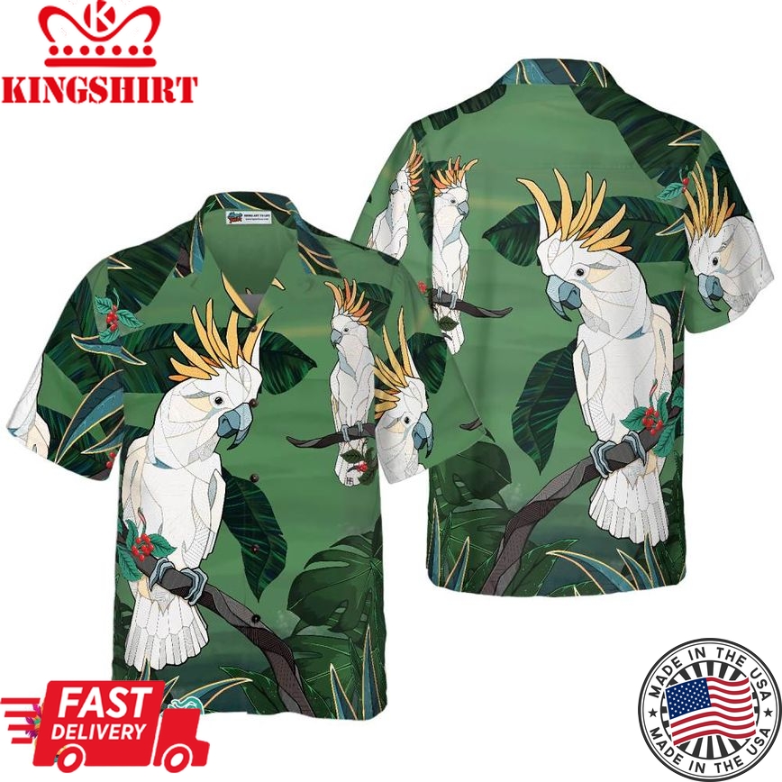 Tropical Cockatoo Parrot Hawaiian Shirt