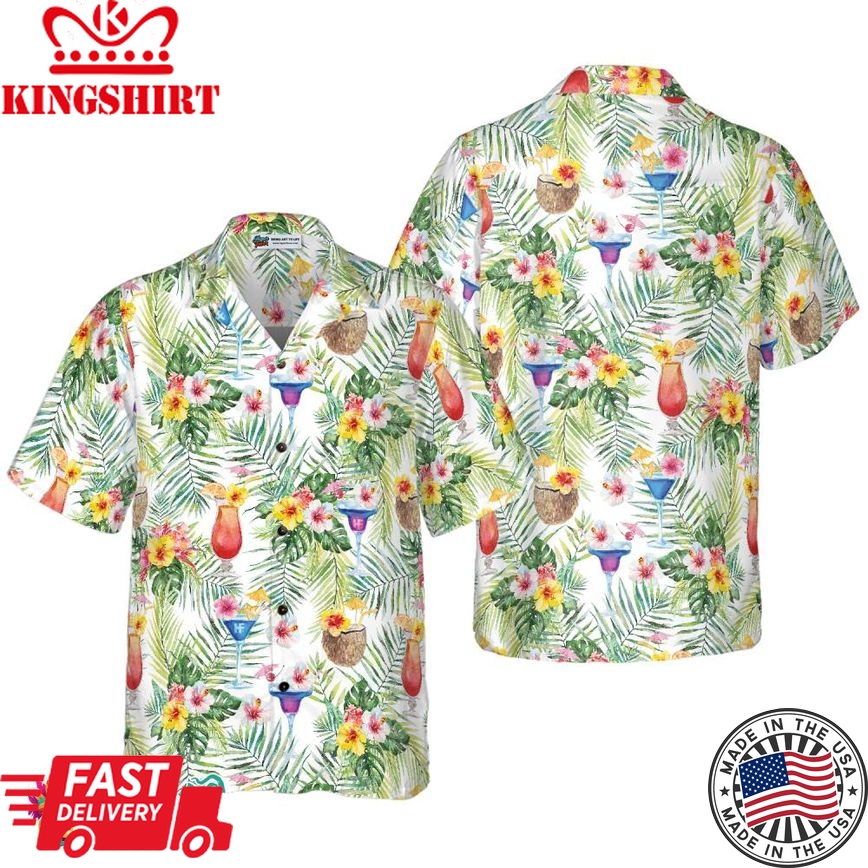 Tropical Cocktail Shirt For Men Hawaiian Shirt