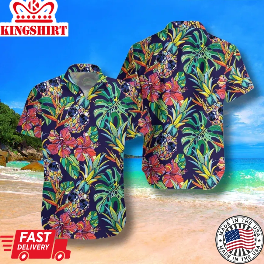 Tropical Coolest Pineapple Trendy Hawaiian Shirt