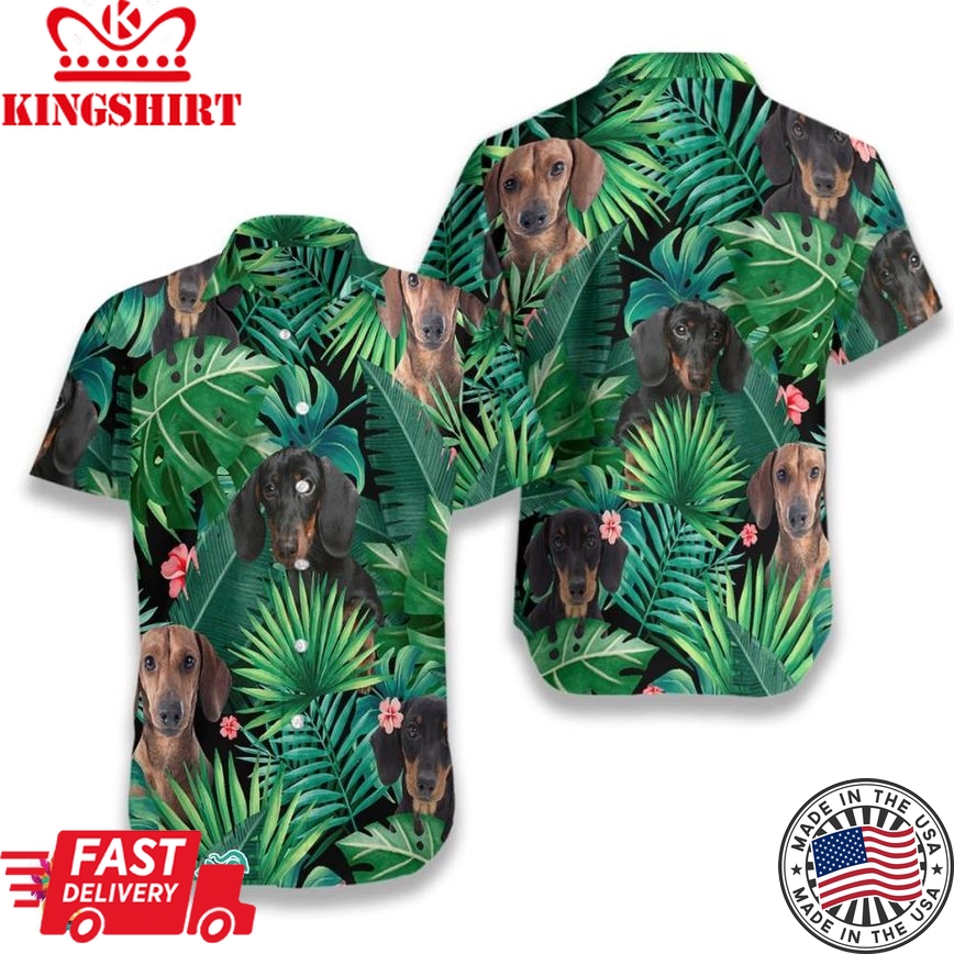 Tropical Dachshund Hawaiian Shirt