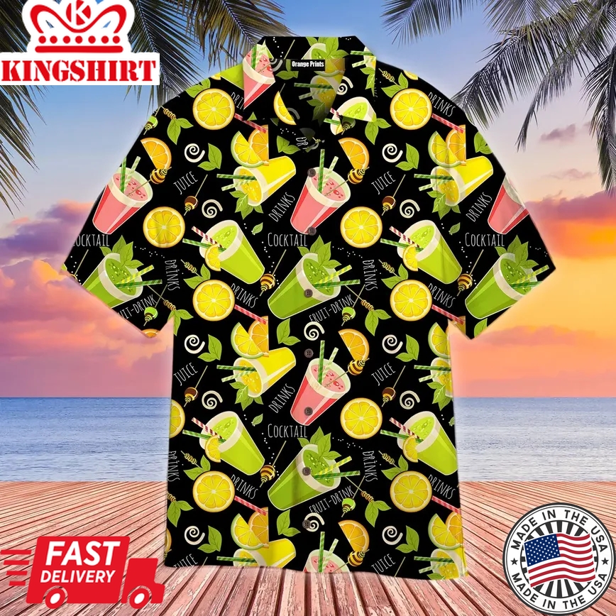 Tropical Detox Cocktail Trendy Hawaiian Shirt