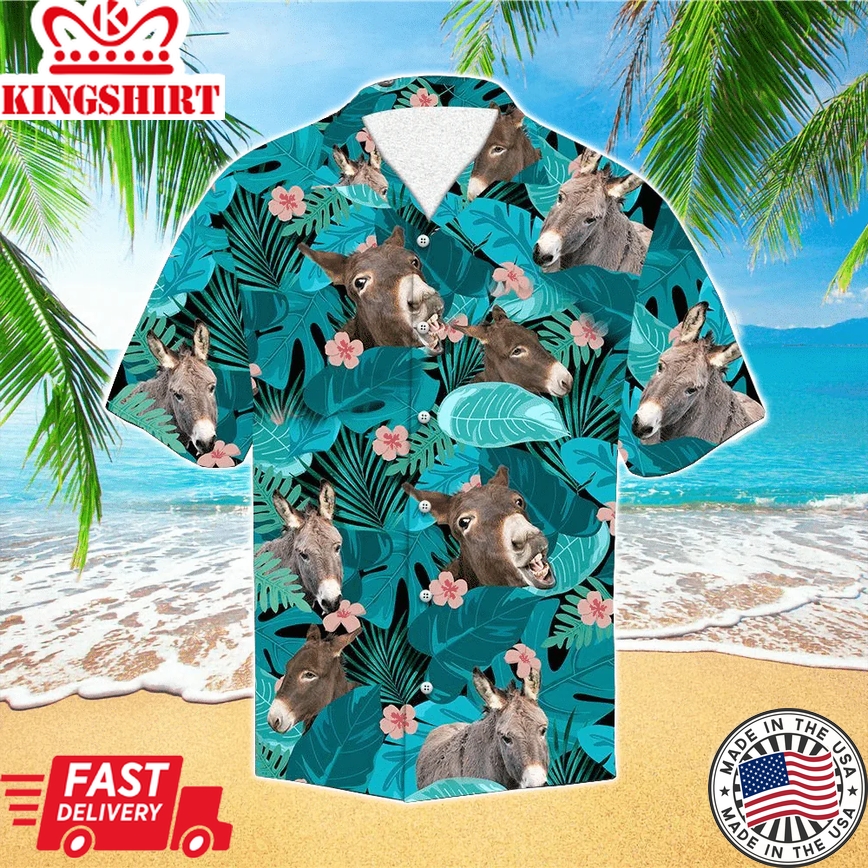 Tropical Donkey Trendy Hawaiian Shirt, Trendy Hawaiian Shirt For Men And Women