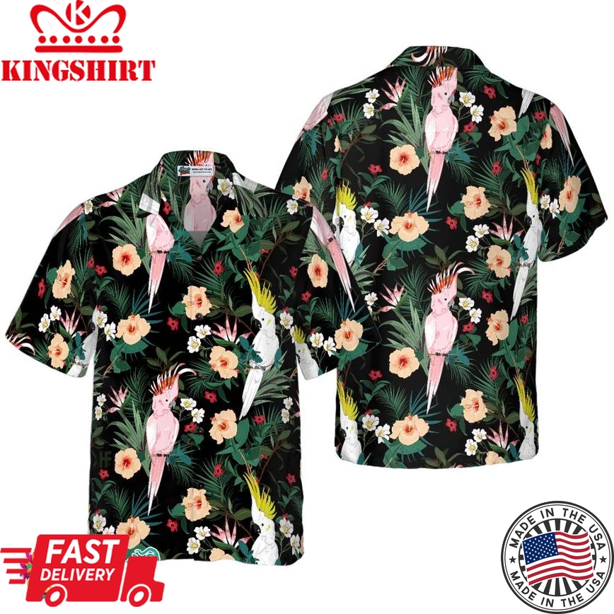 Tropical Floral Parrot Hawaiian Shirt