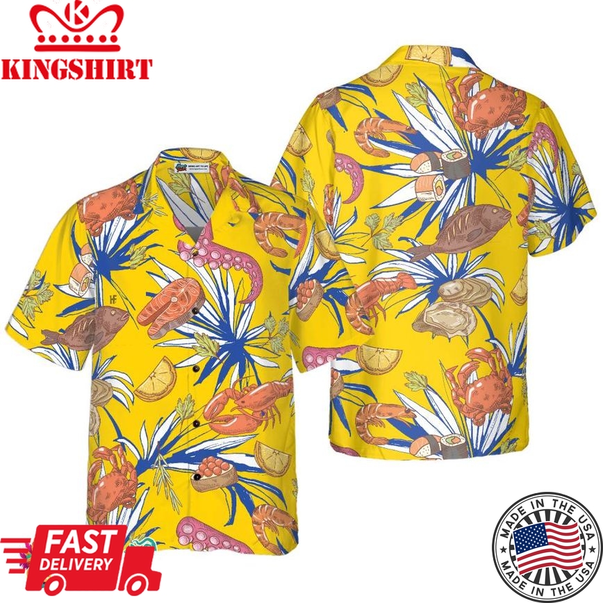 Tropical Floral Seafood Hawaiian Shirt