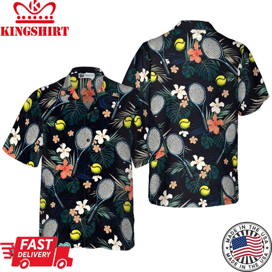 Tropical Floral Tennis Hawaiian Shirt