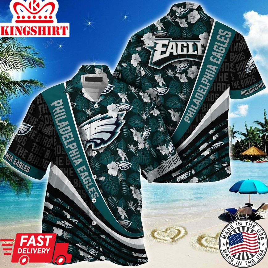 Tropical Flower Pattern Philadelphia Eagles NFL Summer Hawaiian Shirt: Trending Hawaiian Shirts Design