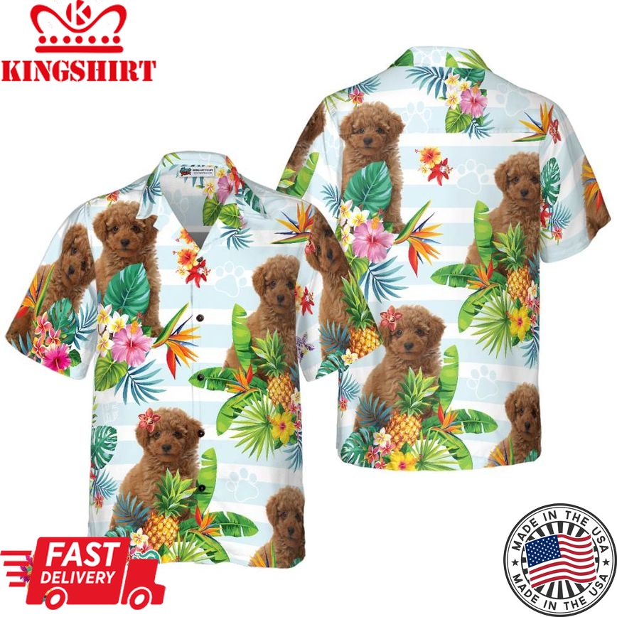 Tropical Flower With Poodle Hawaiian Shirt