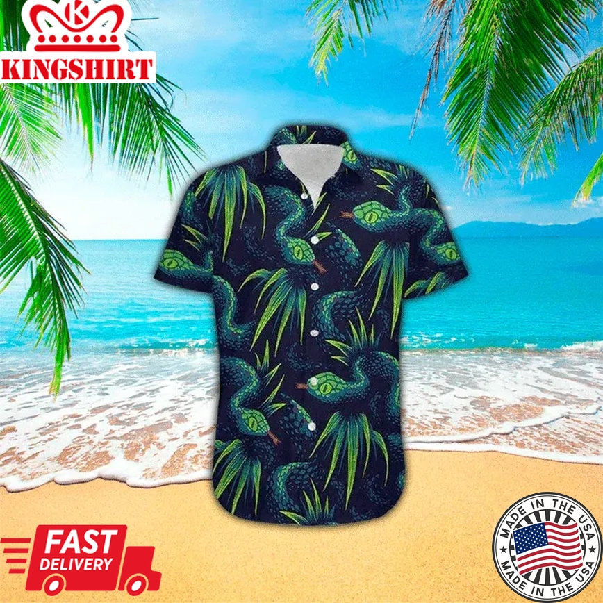 Tropical Forest Green Snake Trendy Hawaiian Shirt Summer Gifts