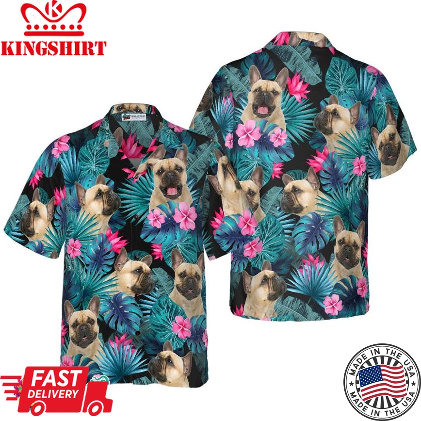 Tropical French Bulldog Hawaiian Shirt