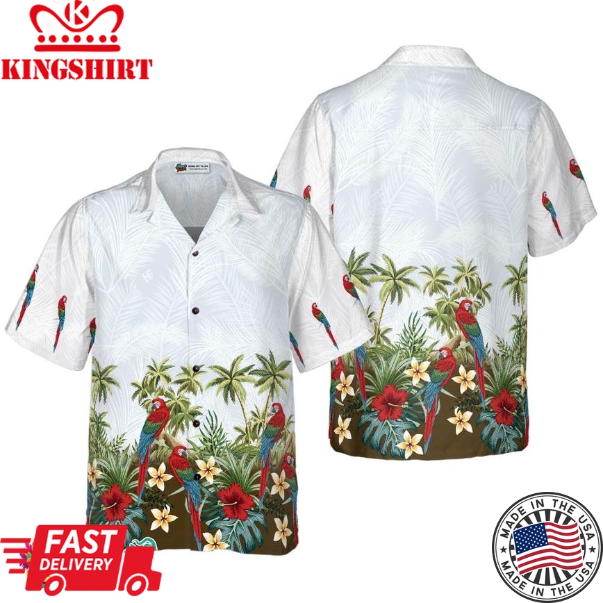 Tropical Island Parrot Shirt For Men Hawaiian Shirt