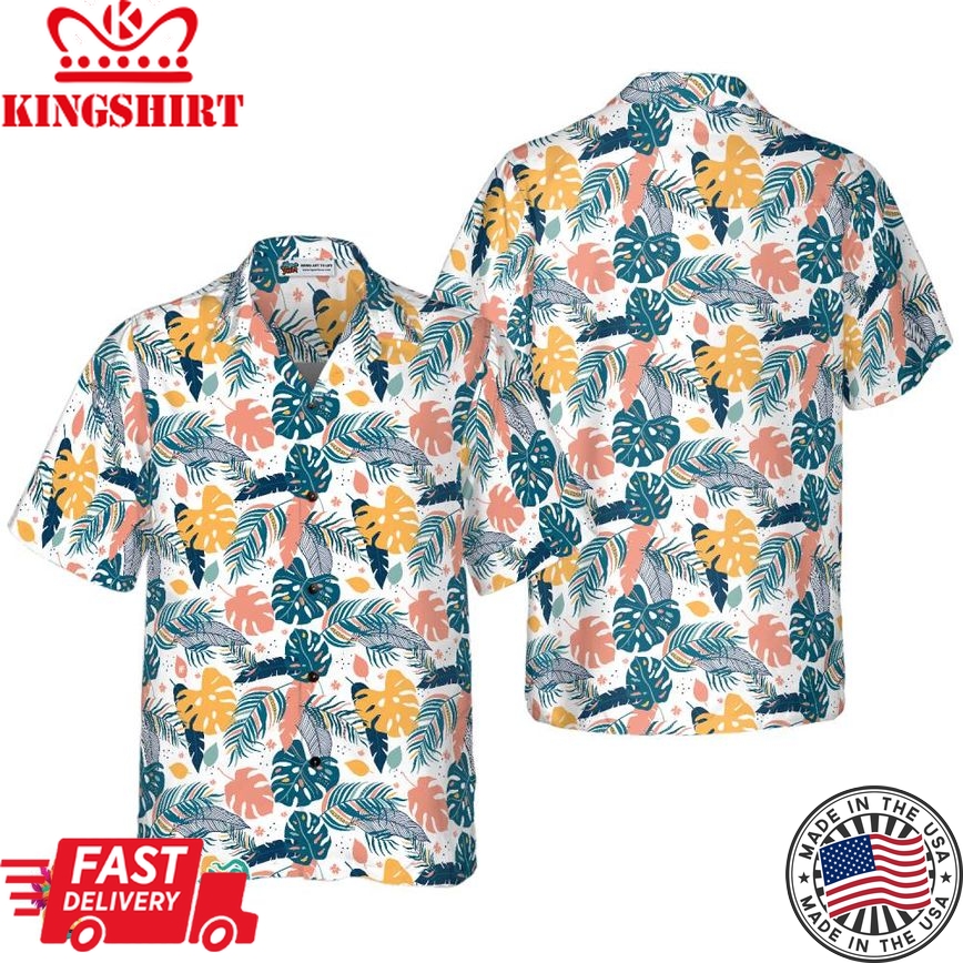 Tropical Leaves Elegant Exotic Hawaiian Shirt