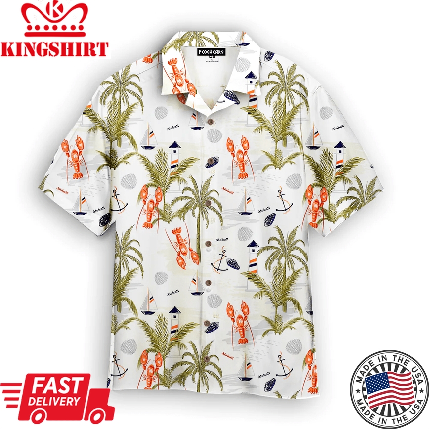 Tropical Lobster Aloha Trendy Hawaiian Shirt For Aloha Shirt