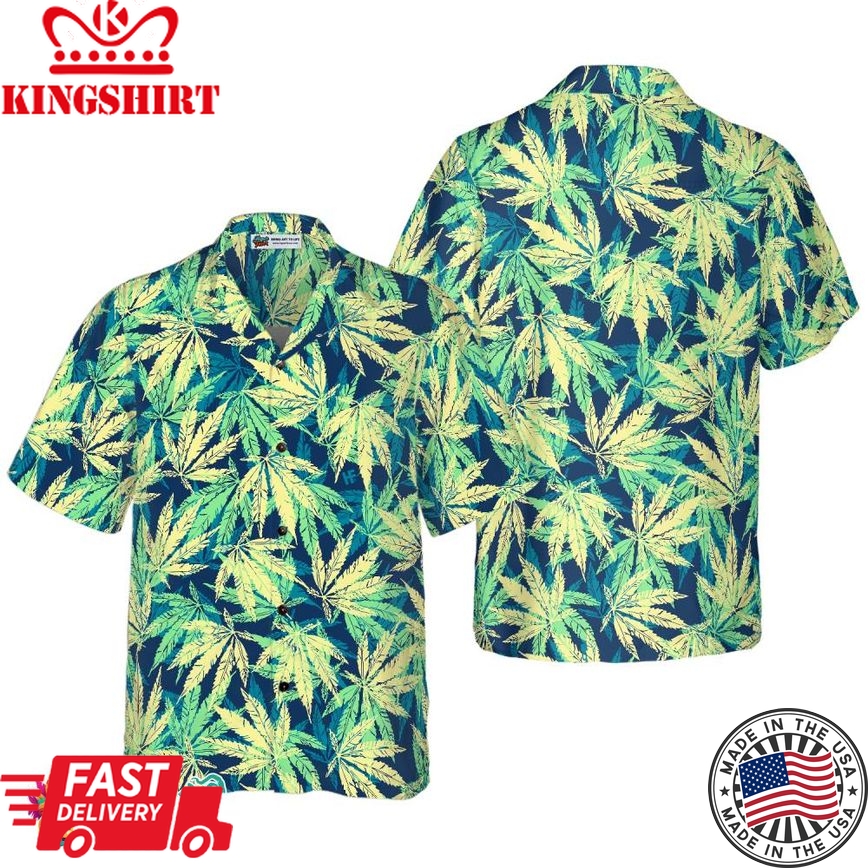 Tropical Marijuana Leaves Shirt For Men Hawaiian Shirt