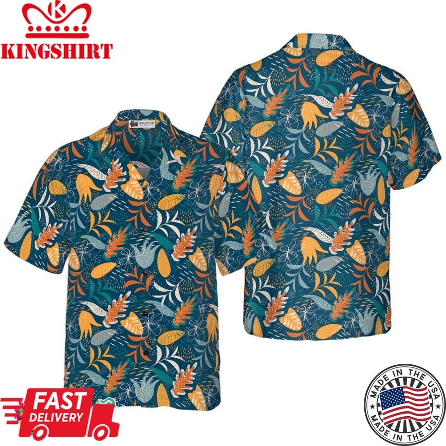 Tropical Modern Floral Hawaiian Shirt