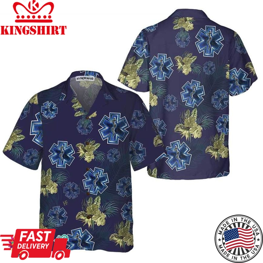 Tropical Paramedic Hawaiian Shirt, Funny Parademic Shirt For Men, Paramedic Gift Ideas