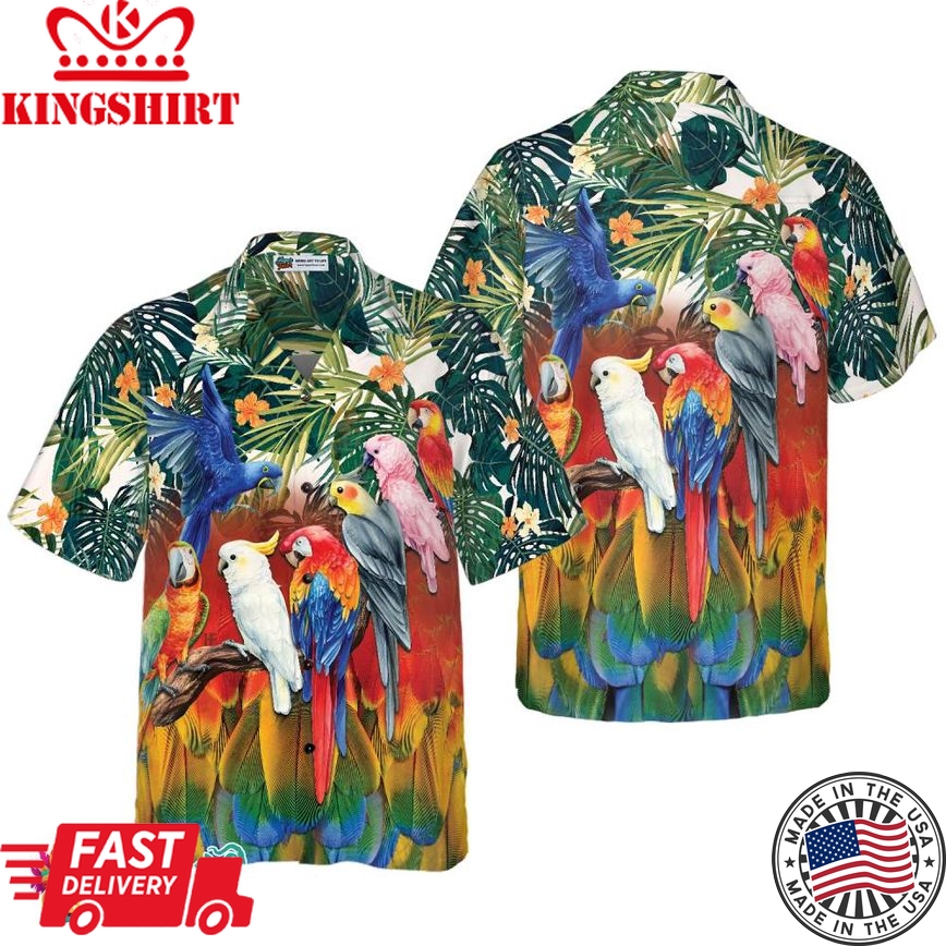 Tropical Parrot Birds Hawaiian Shirt