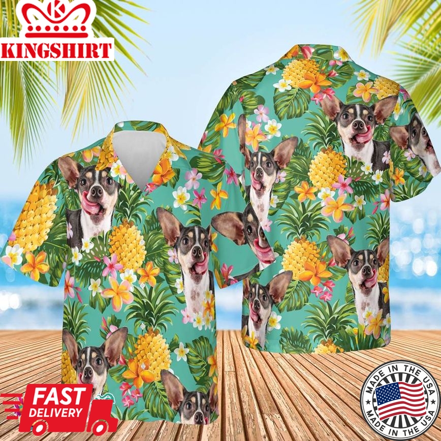 Tropical Pineapple Rat Terrier Hawaiian Shirt For Men And Women, Aloha Hawaiian Shirts