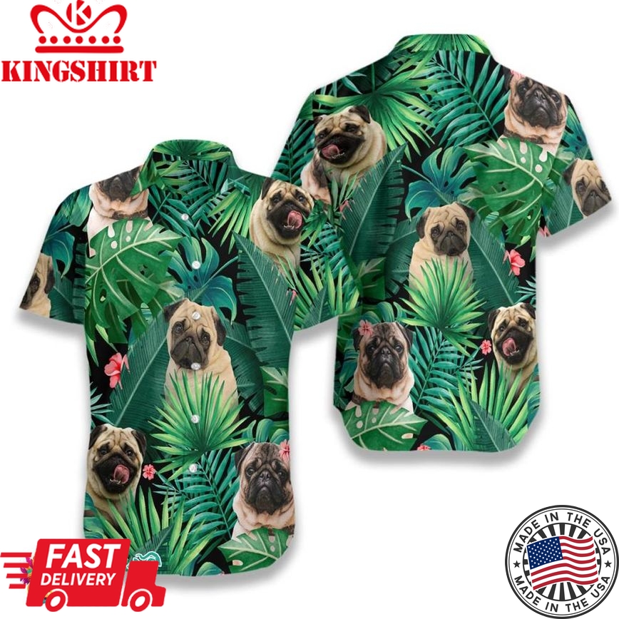 Tropical Pug Hawaiian Shirt