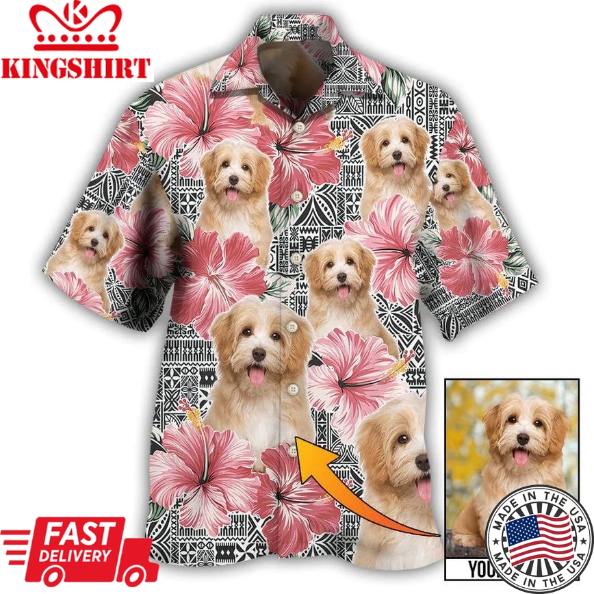 Tropical Tails: Custom Dog Photo Hawaiian Shirt