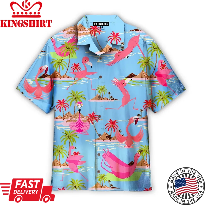 Tropical Workout Yoga Flamingo Trendy Hawaiian Shirt