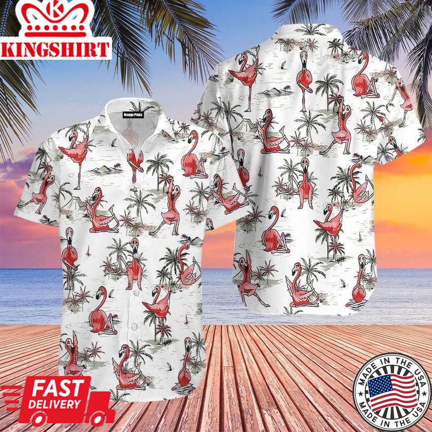 Tropical Workout Yoga Flamingo Trendy Hawaiian Shirt