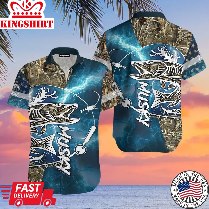 Trout Fishing Trendy Hawaiian Shirt For