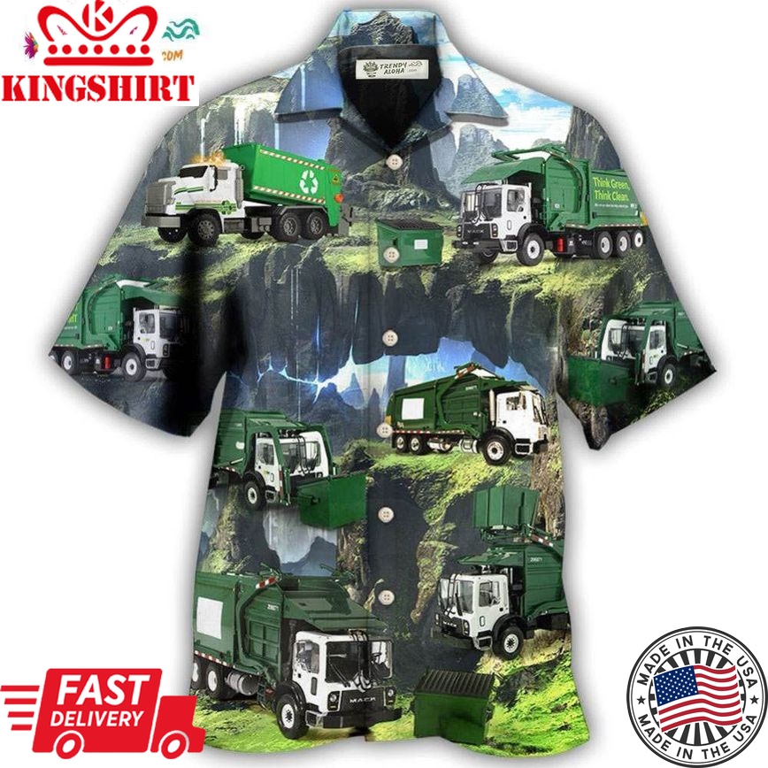 Truck Us Waste Collector Style Hawaiian Shirt