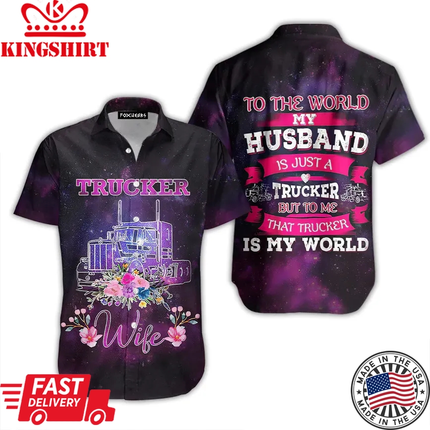 Trucker Wife Purple Trendy Hawaiian Shirt For Aloha Shirt