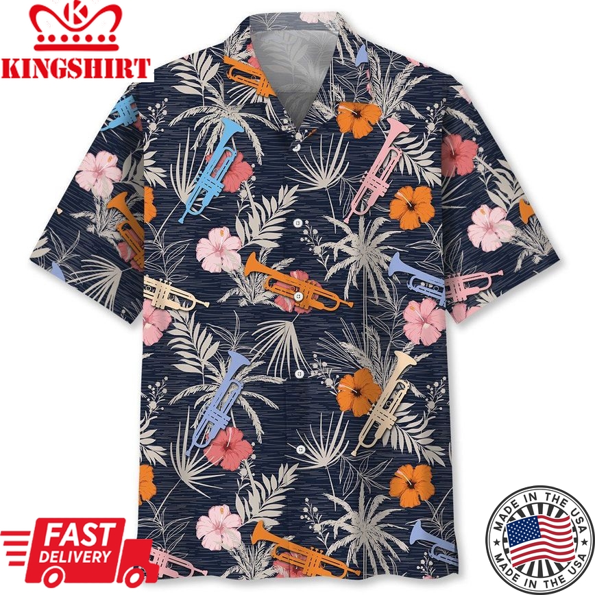 Trumpet Vintage Tropical Trendy Hawaiian Shirt