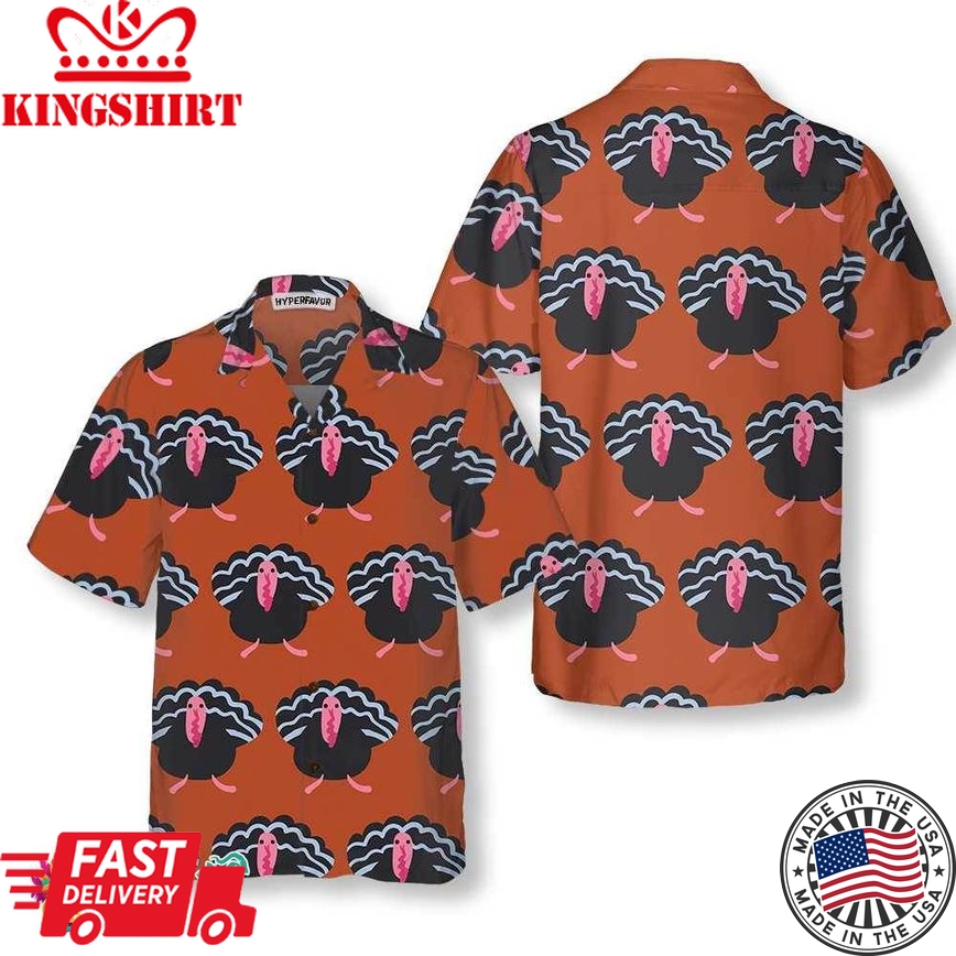 Turkey Farm Thanksgiving Hawaiian Shirt For Men Turkey Hawaiian Shirt, Best Gift For Thanksgiving