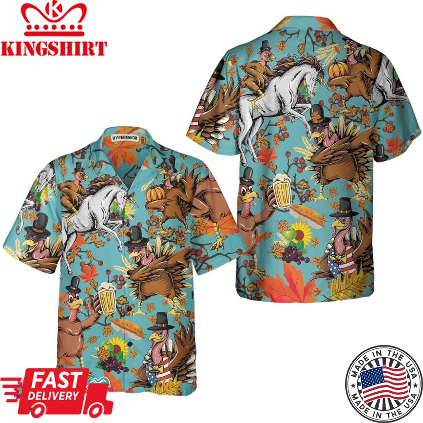 Turkey For Thanksgiving Funny Thanksgiving Hawaiian Shirt, Thanksgiving Gift For Men And Women