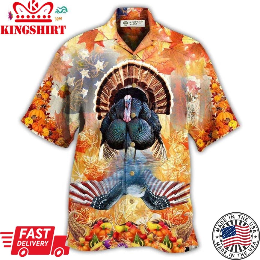 Turkey Love Autumn Love America Hawaiian Shirt