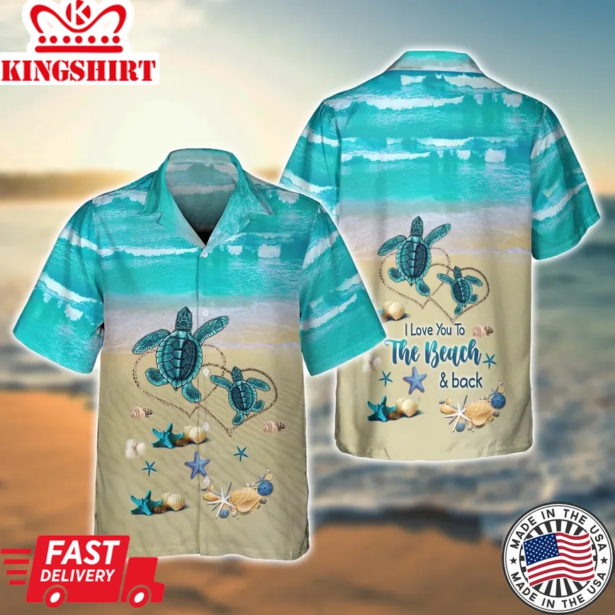 Turtle 3D Full Print Trendy Hawaiian Shirt, Summer Turtle Beach Hawaii Shirt, Aloha Shirt