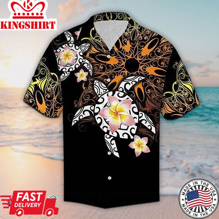 Turtle Hawaiian Shirt Turtle Plumeria Aloha Shirt, Aloha Hawaiian Shirts