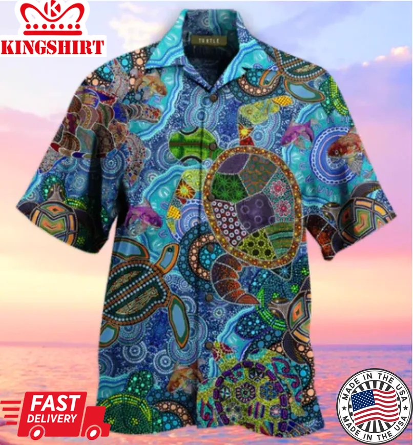 Turtle Hippie Trendy Hawaiian Shirt