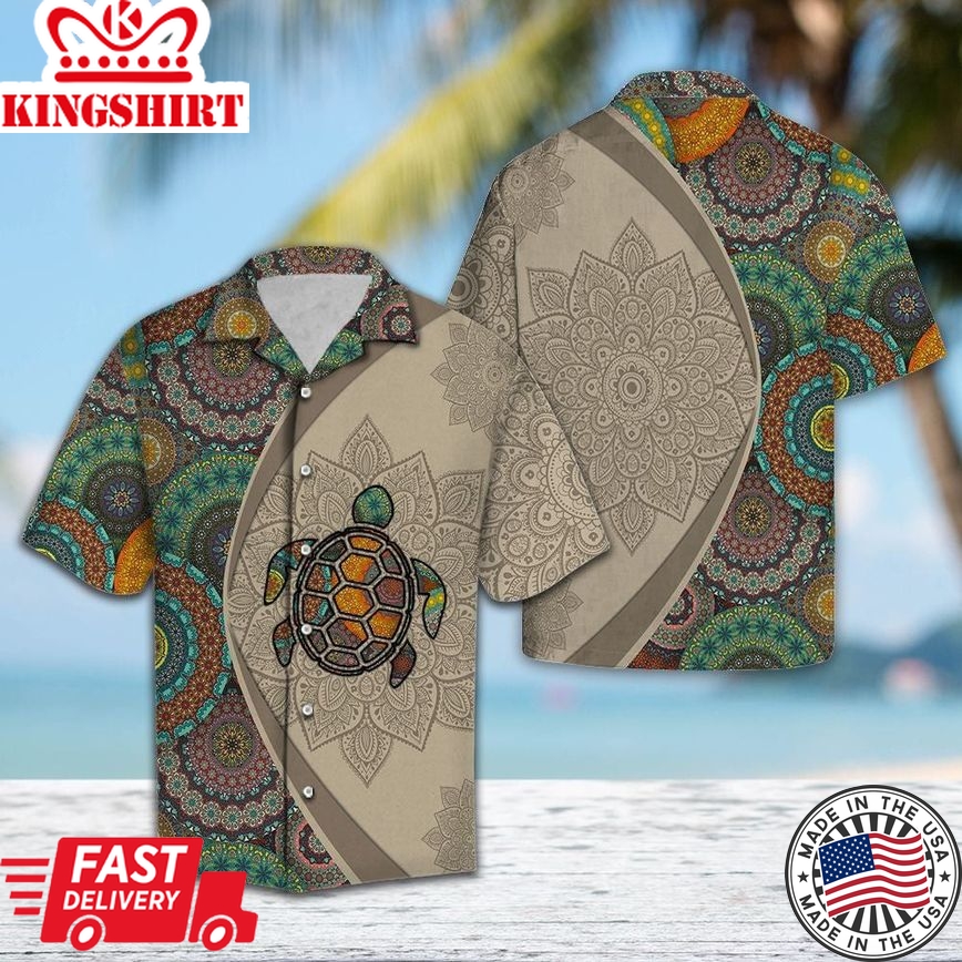 Turtle Mandala Trendy Hawaiian Shirt, Turtle Lover Trendy Hawaiian Shirt For