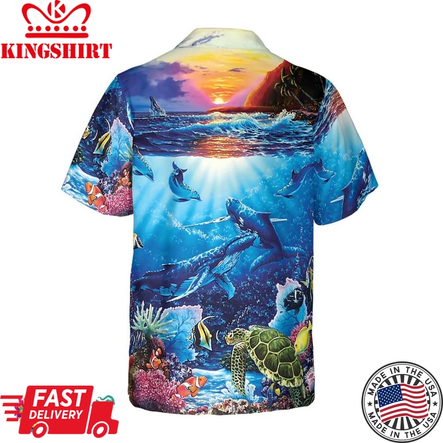 Turtle Under The Sea Hawaiian Shirt