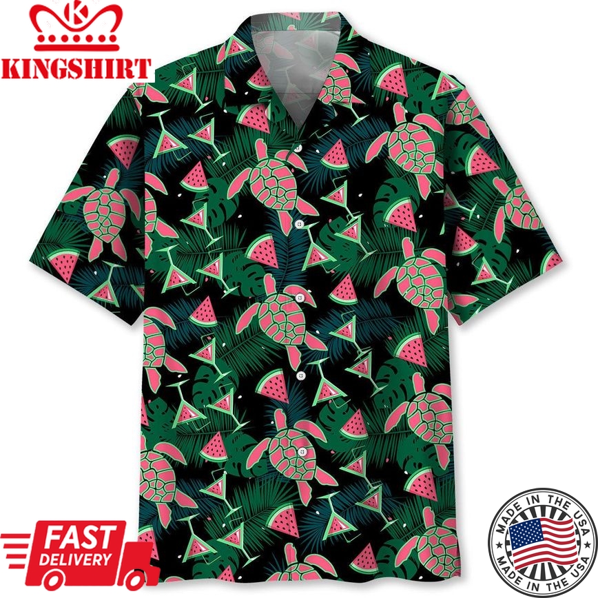 Turtle Watermelon Trendy Hawaiian Shirt