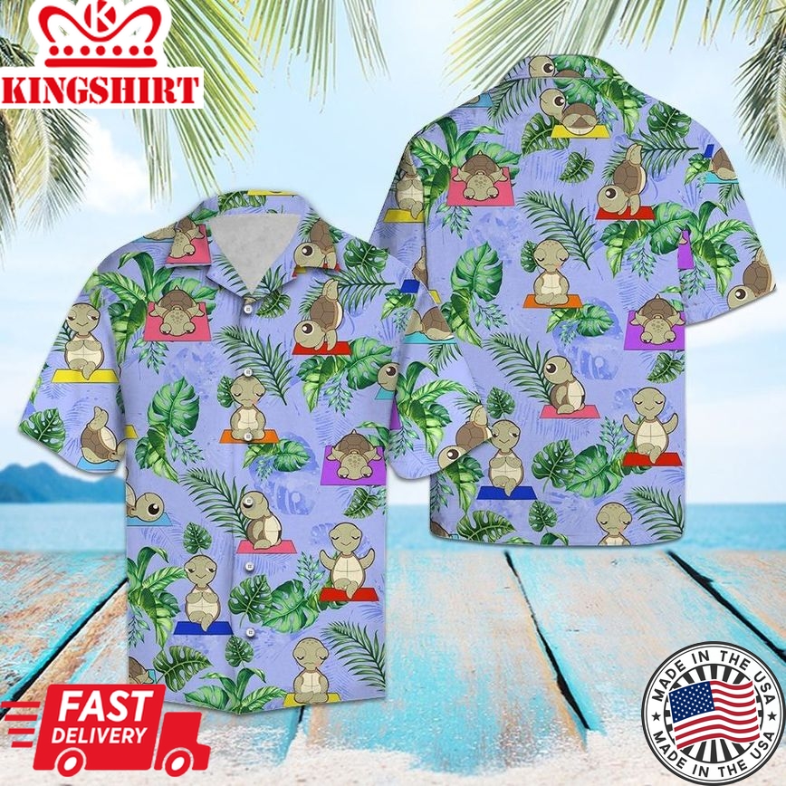 Turtle Yoga Trendy Hawaiian Shirt, Turtle Lover Trendy Hawaiian Shirt For