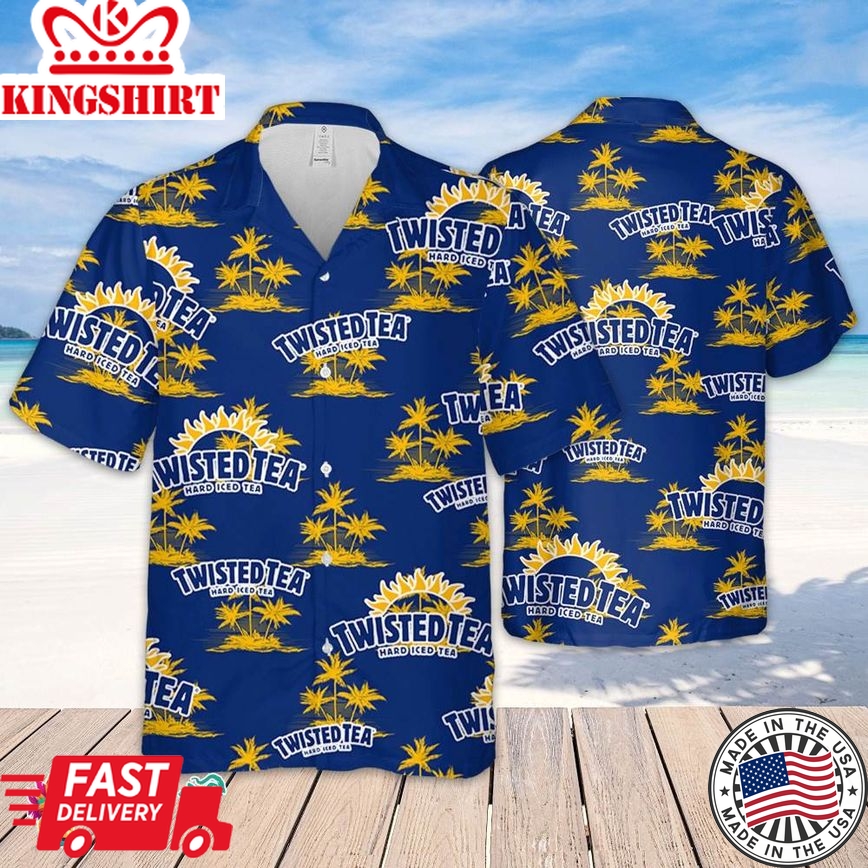 Twisted Tea Hawaiian Coconut Island Pattern Hawaiian Beer Lover Shirt, Classic Flowers Beer Aloha Shirt