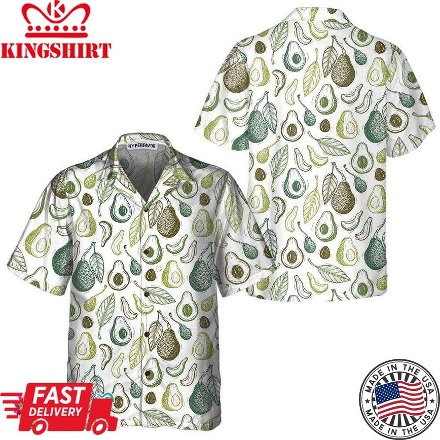 Types Of Avocado Hawaiian Shirt, Funny Avocado Shirt, Short Sleeve Avocado Print Shirt