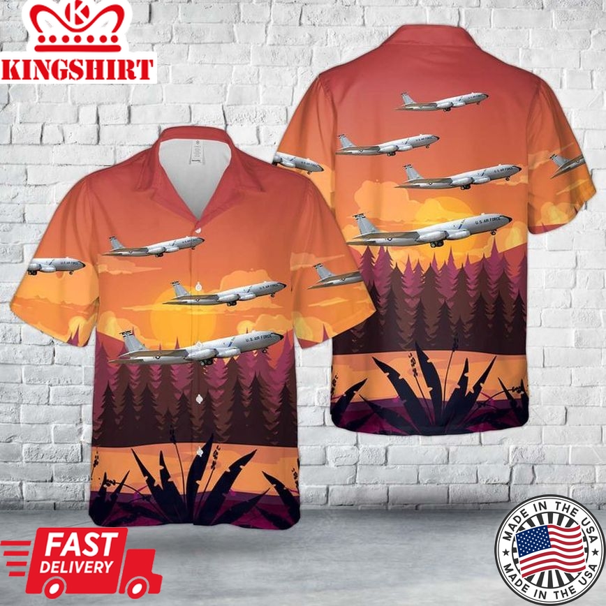 U.S. Air Force Boeing Kc-135A Stratotanker 717-100A Trendy Hawaiian Shirt