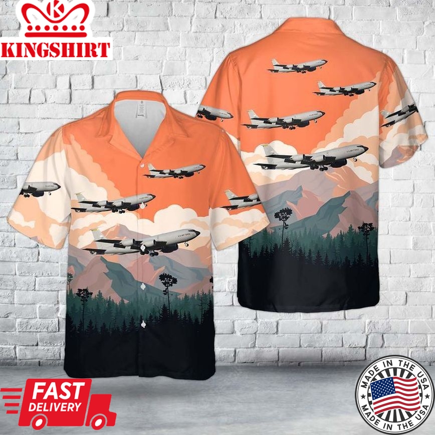 U.S. Air Force Boeing Kc-135R Stratotanker (717-148) Trendy Hawaiian Shirt