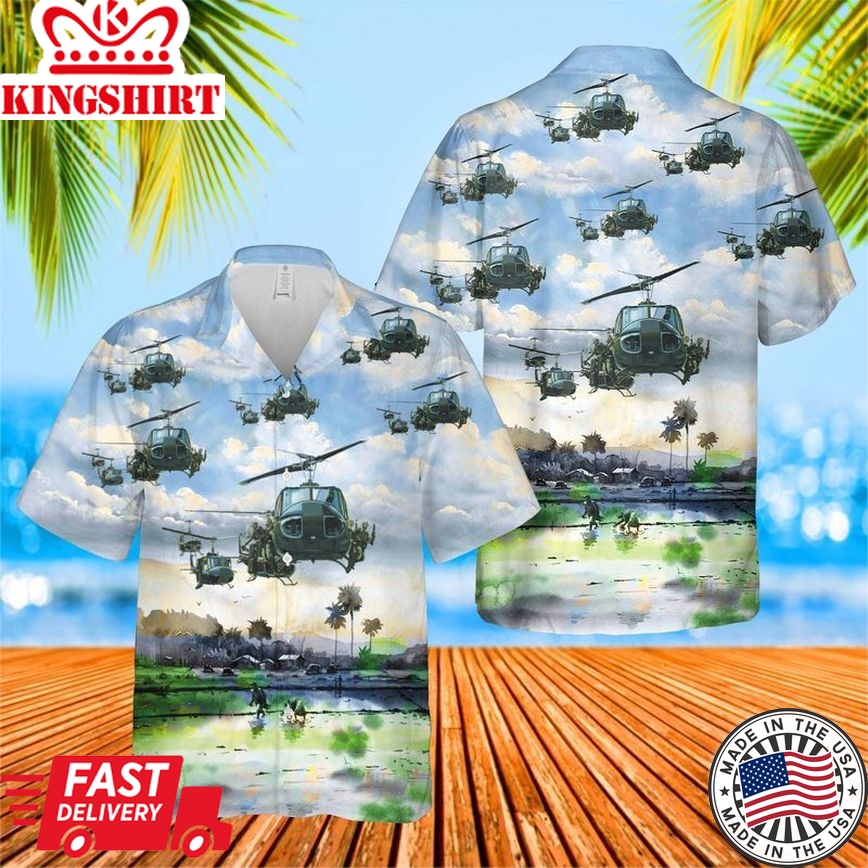 U.S. Army Bell UH-1 Huey Trendy Hawaiian Shirt: Iconic Helicopter Collection