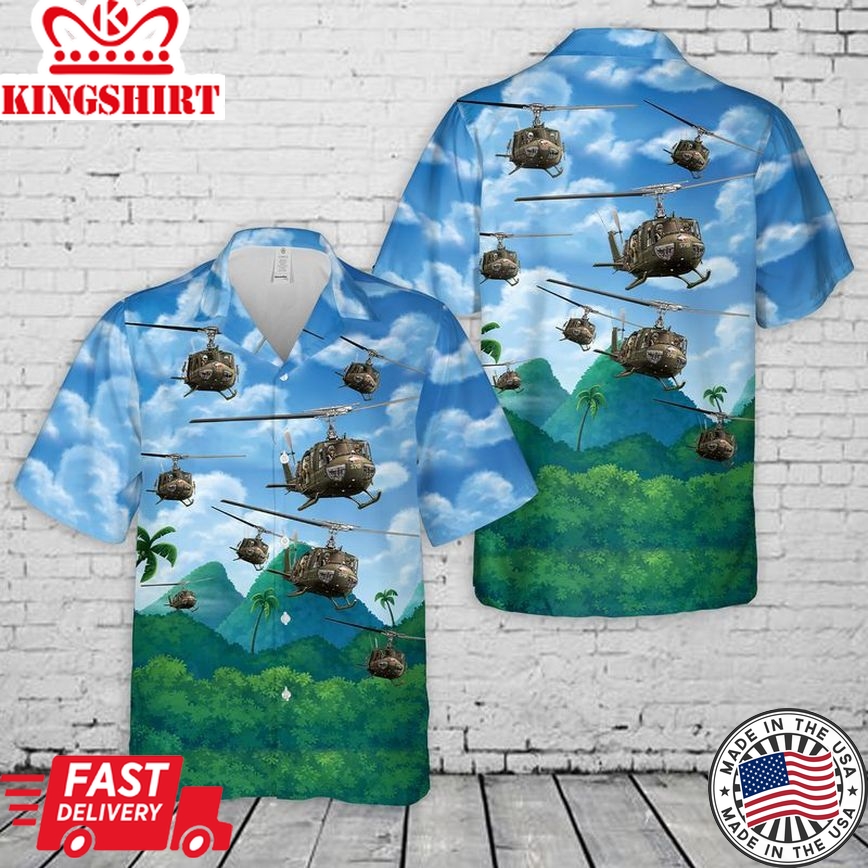 U.S. Army Bell UH-1 Huey Trendy Hawaiian Shirt: Military Heritage Edition