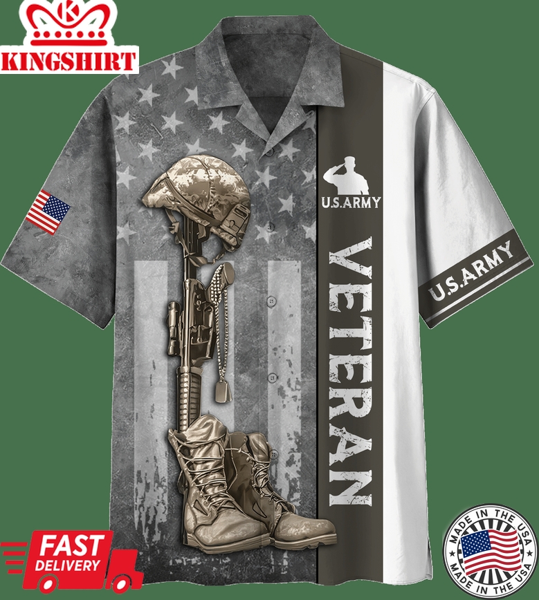 U.S. Army Veteran Hawaiian Shirt - Proudly Served