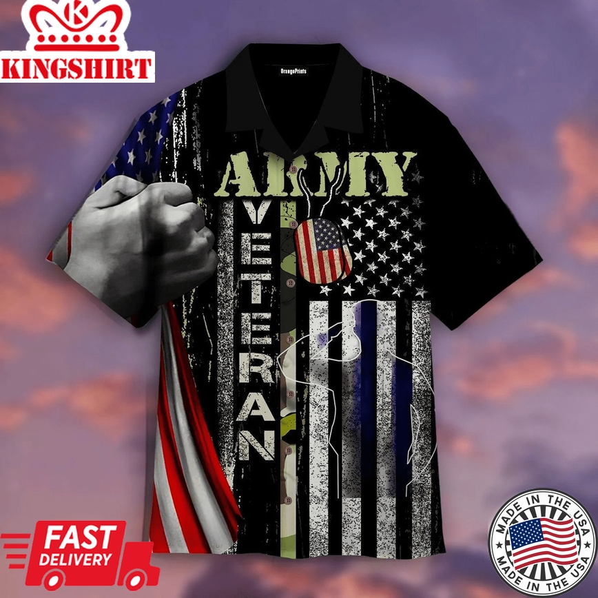 U.S Army Veteran Pride Full Printing Veteran American Trendy Hawaiian Shirt For